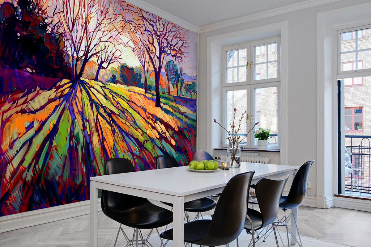 Роспись стен на кухне "Пейзаж в стиле экспрессионизм" 