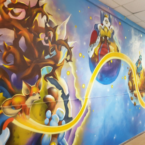 Фрагмент росписи стен в школе